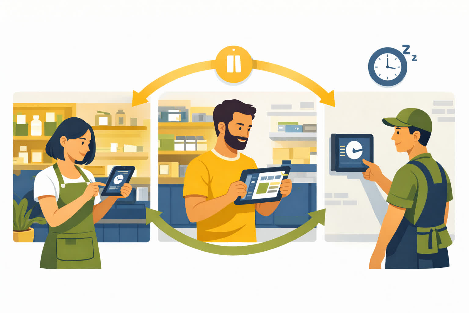 Sistema de fichaje digital en tienda en Barcelona con control de jornada laboral