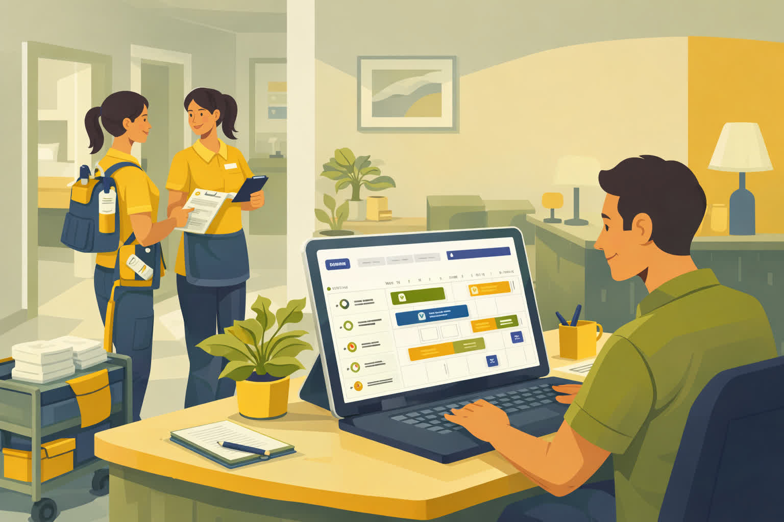 Software de control horario para personal de limpieza y recepción en hostales familiares de Alicante