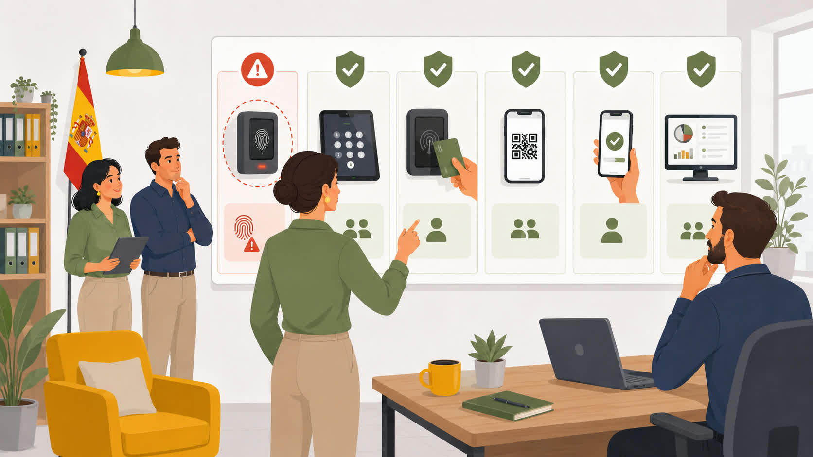Comparativa de métodos legales de fichaje digital sin huella