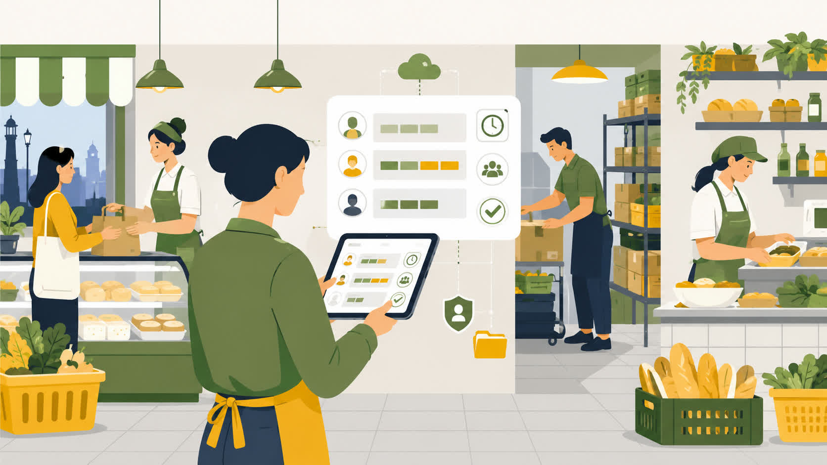 Control horario digital para pequeño comercio de alimentación en A Coruña