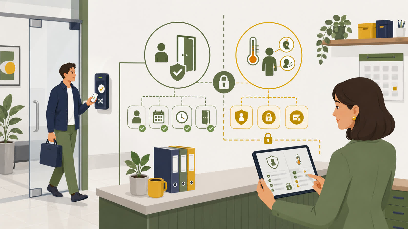 Control de temperatura y datos de salud en el acceso al trabajo