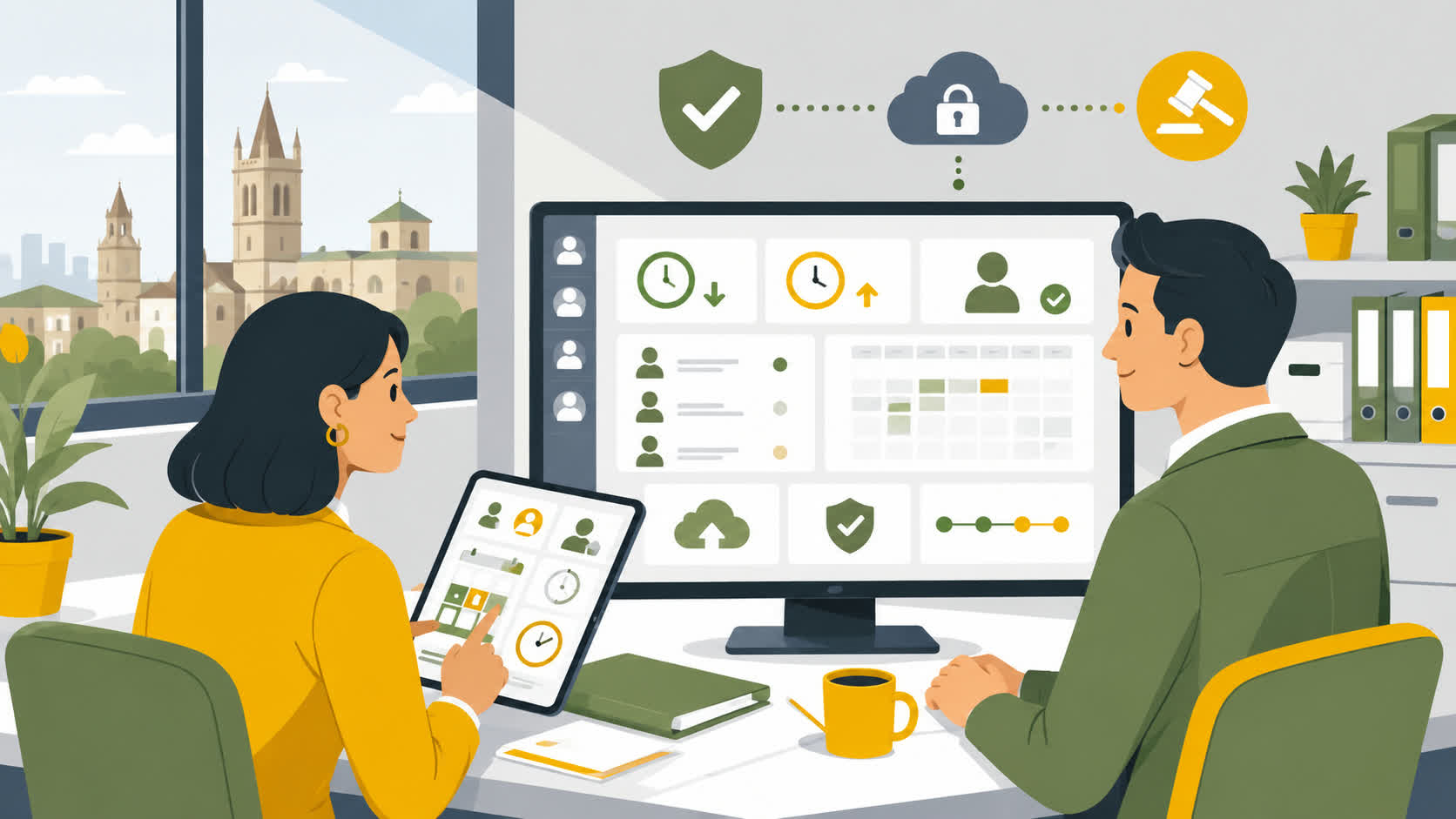 Registro horario digital preparado para inspección laboral en Valladolid