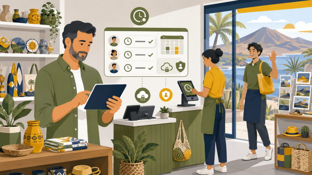 Registro de jornada digital en pequeño comercio turístico de Tenerife
