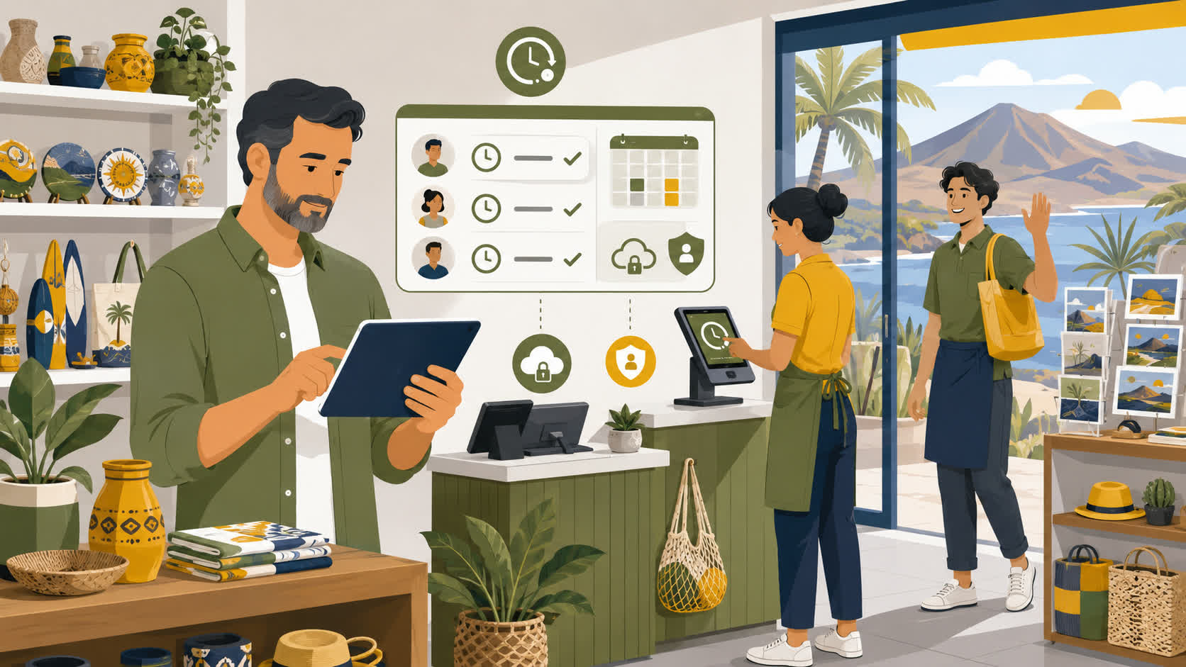 Registro de jornada digital en pequeño comercio turístico de Tenerife